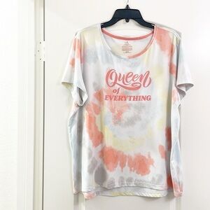 Secret Treasures Queen of Everything tie dye print pajama top